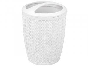Подставка для зубных щеток "Вязаное плетение" (белый)