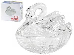 Ваза сервировочная "Лебедь" с крышкой 13,5*9*12см