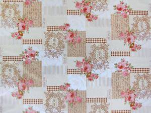 Клеенка столовая DEKORAMA 140см*20м "Букеты роз на бежевом" 431463