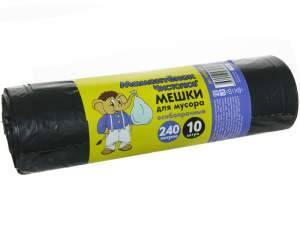 Мешки для мусора 240л 10шт 24мкм Мамонтенок чистолюб особопрочные