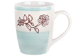 Кружка бочка 360мл Голубой ситец 2