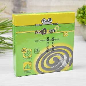 Спирали от комаров малодымные без запаха (зеленые, черные микс) 10шт Nadzor
