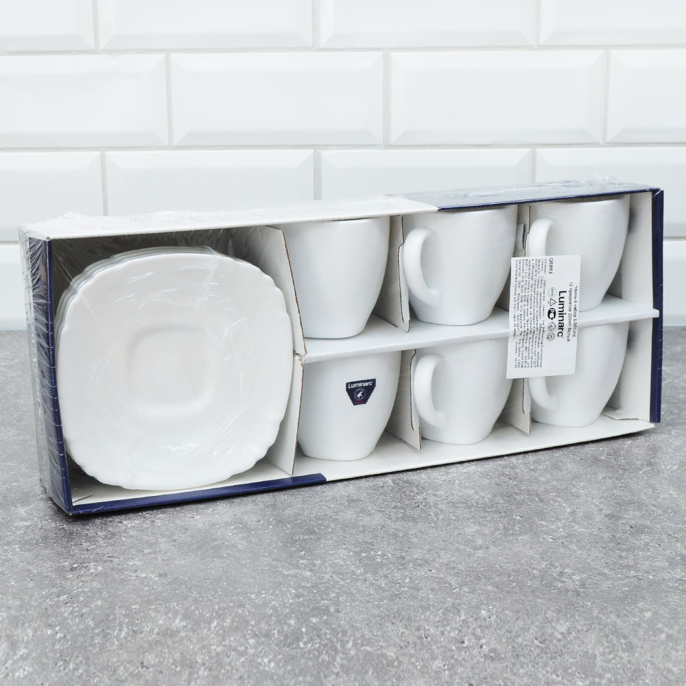 «BASIC Чайный набор 12 предметов 220мл белый» - фото 5