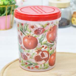 Банка с завинчивающейся крышкой 1л Asti с декором (красный)