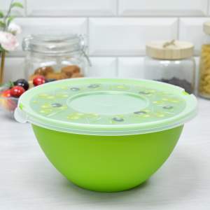 Миска 2л с крышкой "Fresh" олива