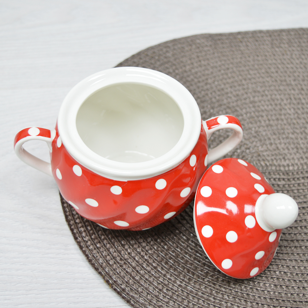 «Сахарница 400мл "Красный горох" (47976)» - фото 1