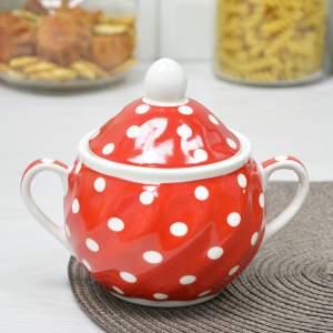 Сахарница 400мл "Красный горох" (47976)