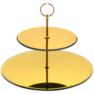 Блюдо сервировочное 2-х ярусное "Golden mirror" 19/30см