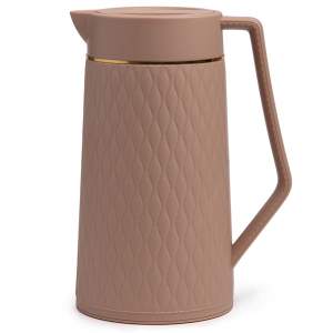 Термос 1л со стеклянной колбой, цвет кофейный