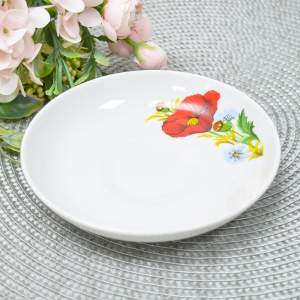 Блюдце 150мм форма 651 Маки красные