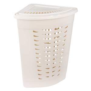 Корзина для белья 45л угловая, слоновая кость