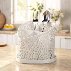 Подставка для столовых приборов "Сердце", белый