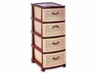 Комод 4-х секционный "Ромашка" коричневый/бежевый